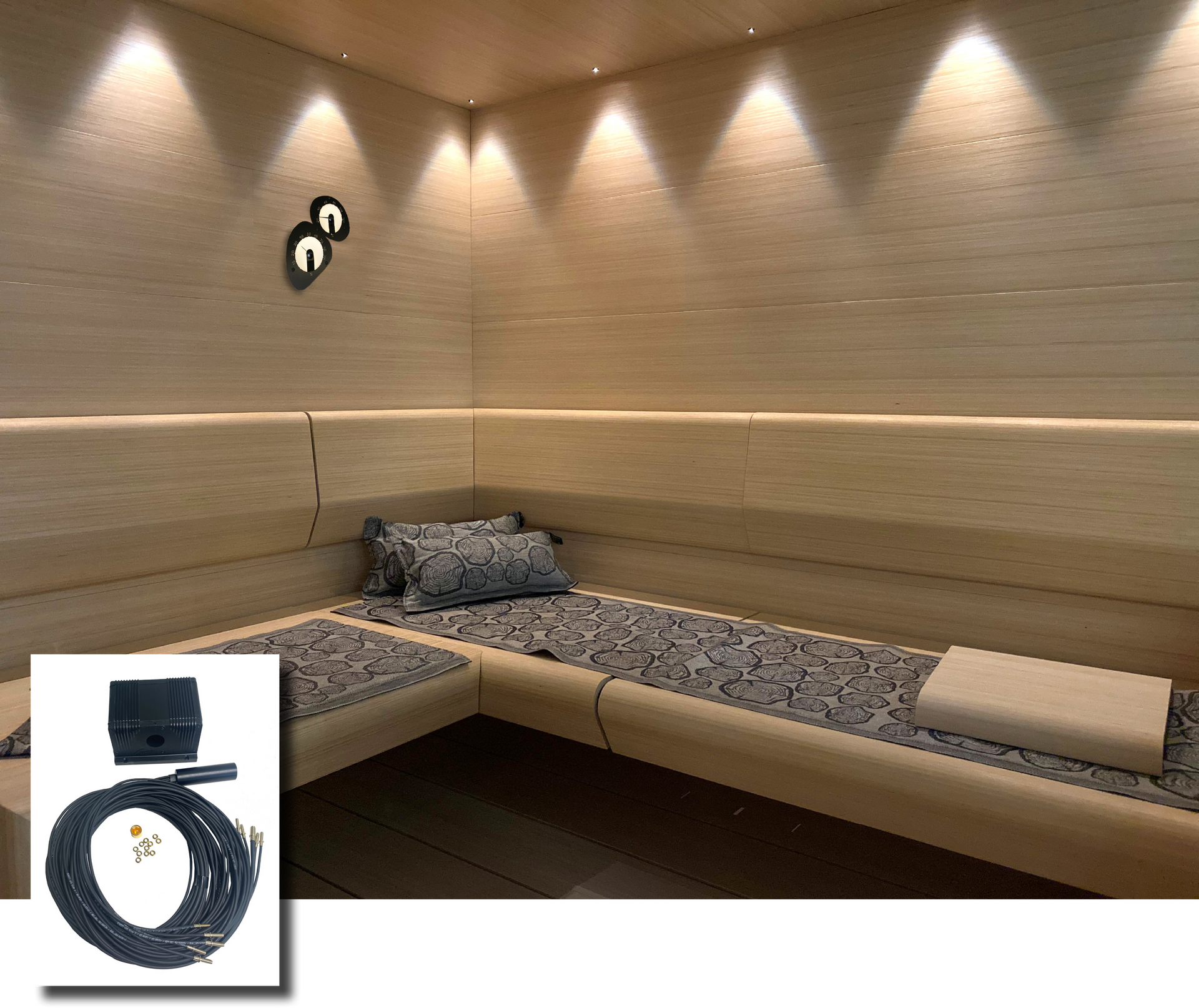 Fiberoptisk belysningssats för bastutak Cariitti Pro 16 W